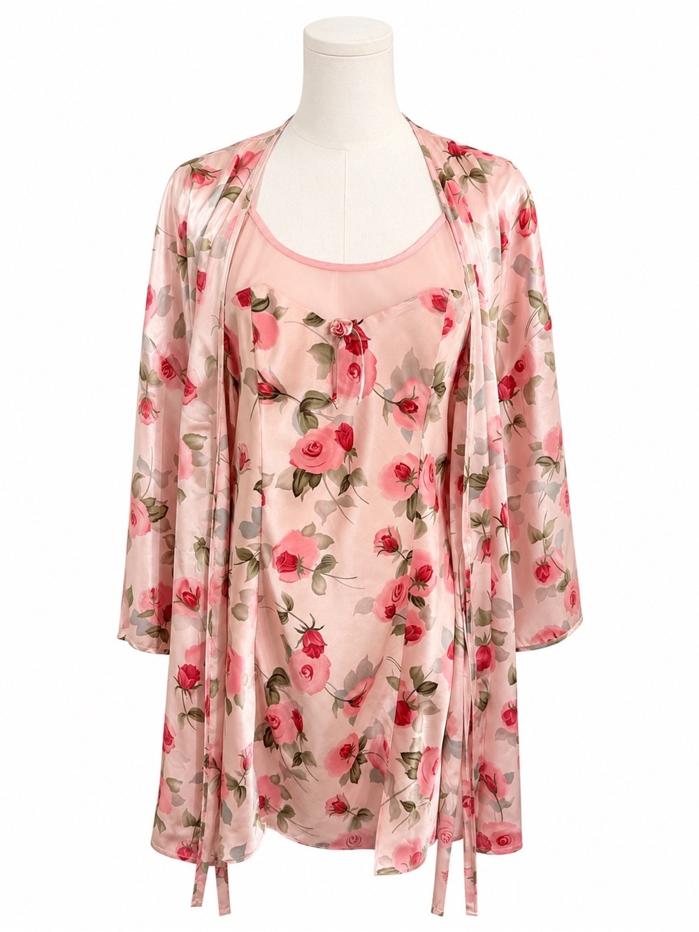 Jaclyn Smith Pink and Green Floral Slip